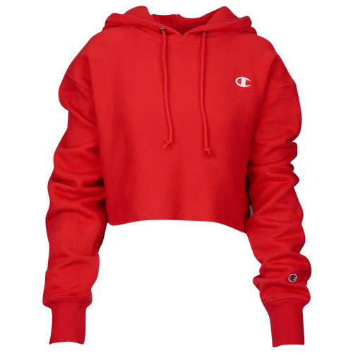 Cropped hoodies for women champion red spark plug
