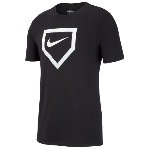 Nike Home Plate Swoosh T-Shirt - Men's - Baseball - Clothing - Black/White