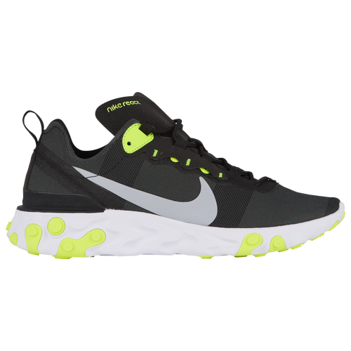 Nike React Element 55 - Men's - Casual - Shoes - Black/Volt/Cool Grey/White