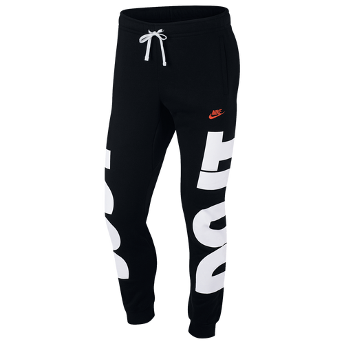 black and orange nike joggers