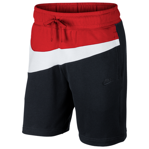 Nike Large Swoosh Shorts - Men's - Casual - Clothing - Black/White ...