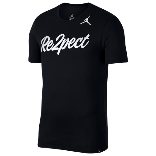 Jordan Re2pect Script T-Shirt - Men's - Basketball - Clothing - Black/White