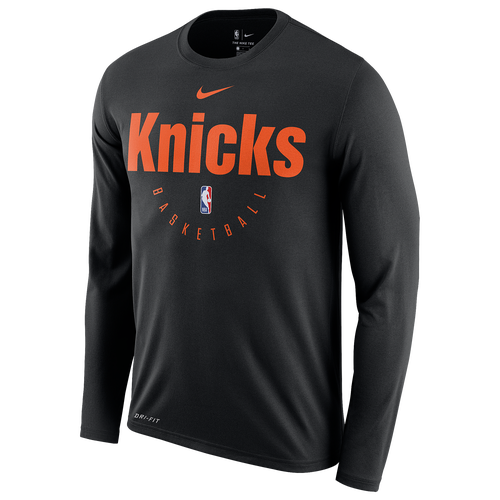 Nike NBA L/S Practice T-Shirt - Men's - Clothing - New York Knicks - Black