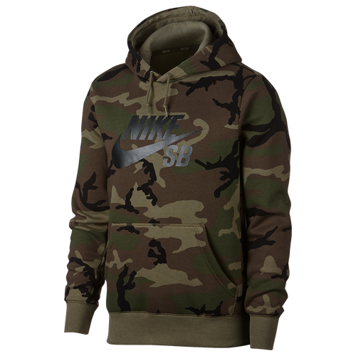 Nike SB Icon Pullover Hoodie - Men's - Skate - Clothing - Medium Olive ...