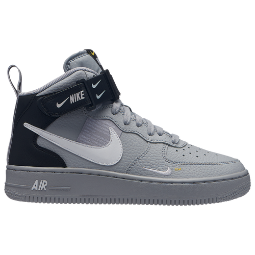 Nike Air Force 1 Mid - Boys' Grade School - Casual - Shoes - Wolf Grey ...