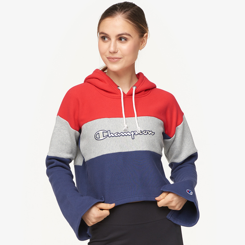 Cropped hoodies for women champion red spark plug